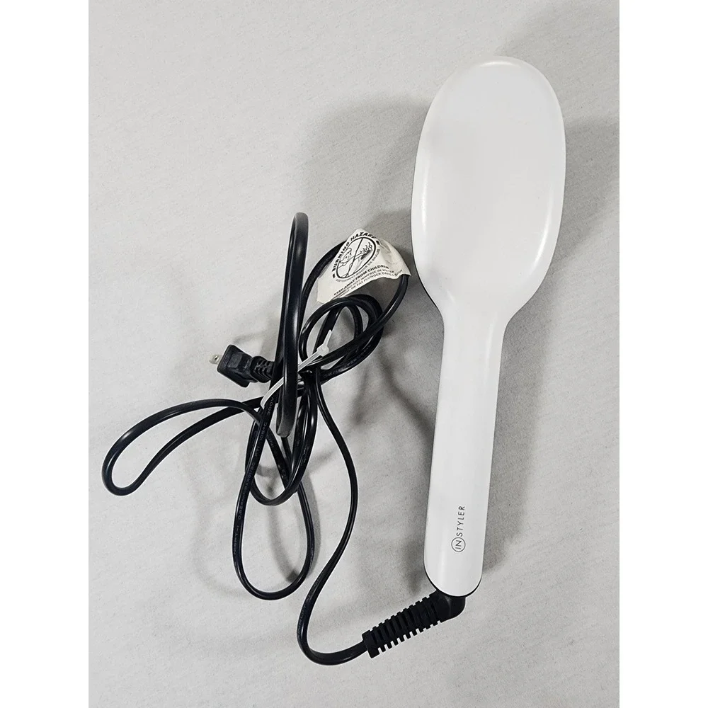 InStyler Glossie Ceramic Styling Heat Brush Straightening White Model 00620